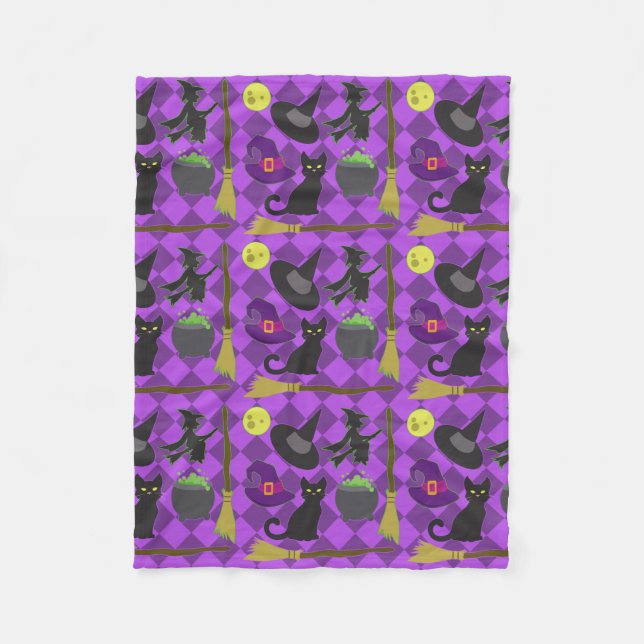 Halloween Witches Fleece Blanket (Front)