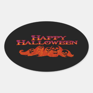 Halloween Witches Happy Halloween Oval Sticker