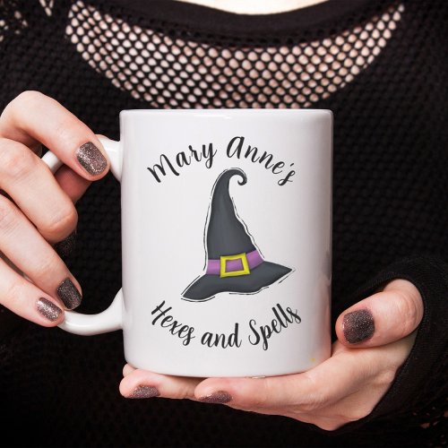 Halloween Witches Hat Cute Whimsical Script Coffee Mug