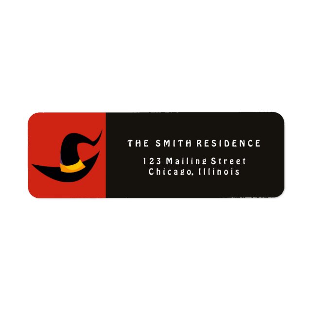 Halloween Witches Hat Label (Front)