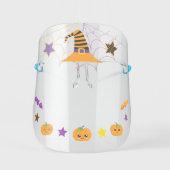Halloween Witches hat Pumpkins Webs Stars Face Shield (Front)