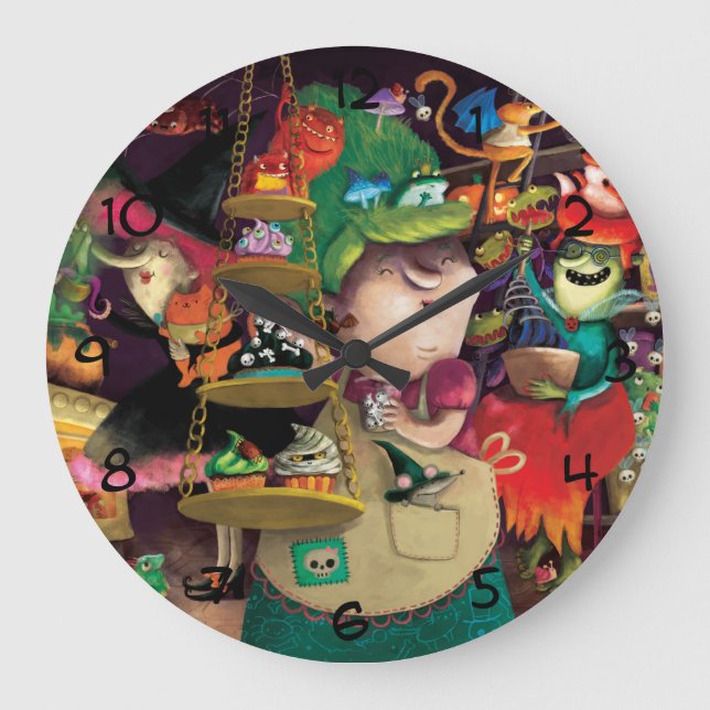 Halloween Witches Kitchen Large Clock (Front)