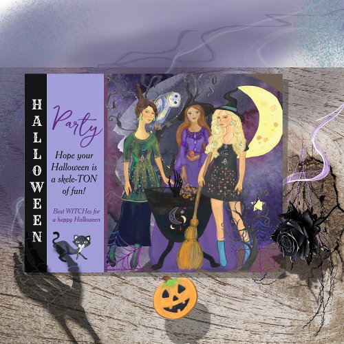 HALLOWEEN WITCHES MAKING BREW Postcard