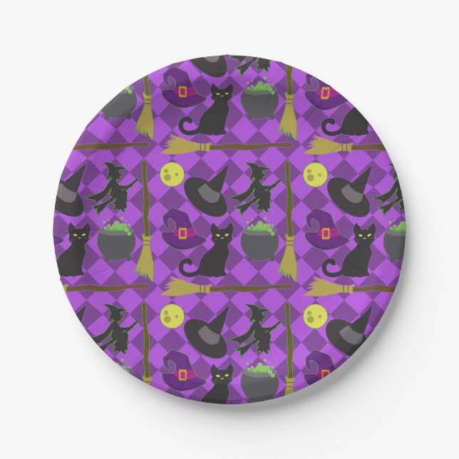 Halloween Witches Paper Plates (Front)