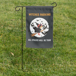Halloween Witches Parking Humor Garden Flag