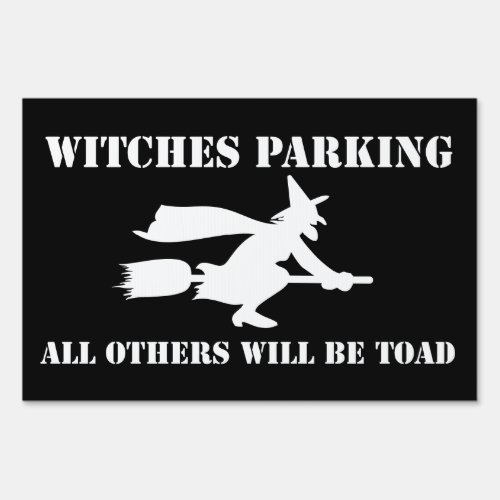 Halloween Witches Parking Humor Yard Sign