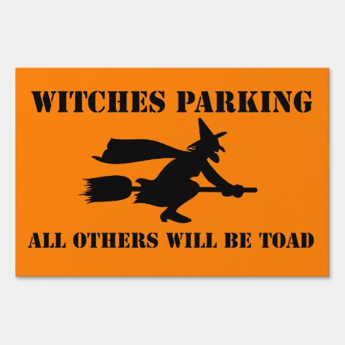 Halloween Witches Parking Humor Yard Sign