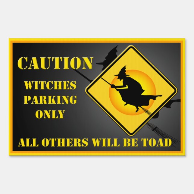 Halloween Witches Parking Small Yard Sign 2 (Front)