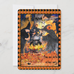 Halloween Witches Party Invitation