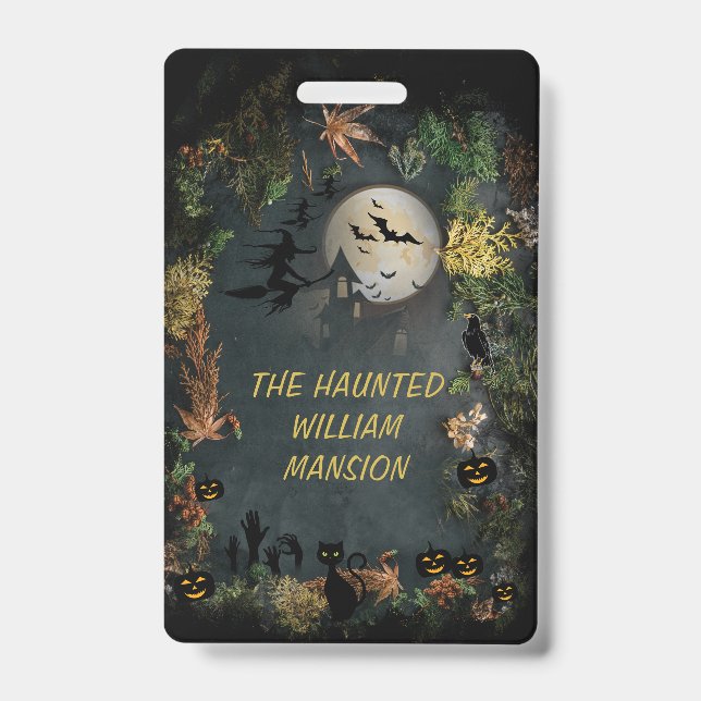 Halloween Witches Party Night  Planner Invitation Badge (Front)