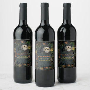 Halloween Witches Party Night Planner Invitation Wine Label