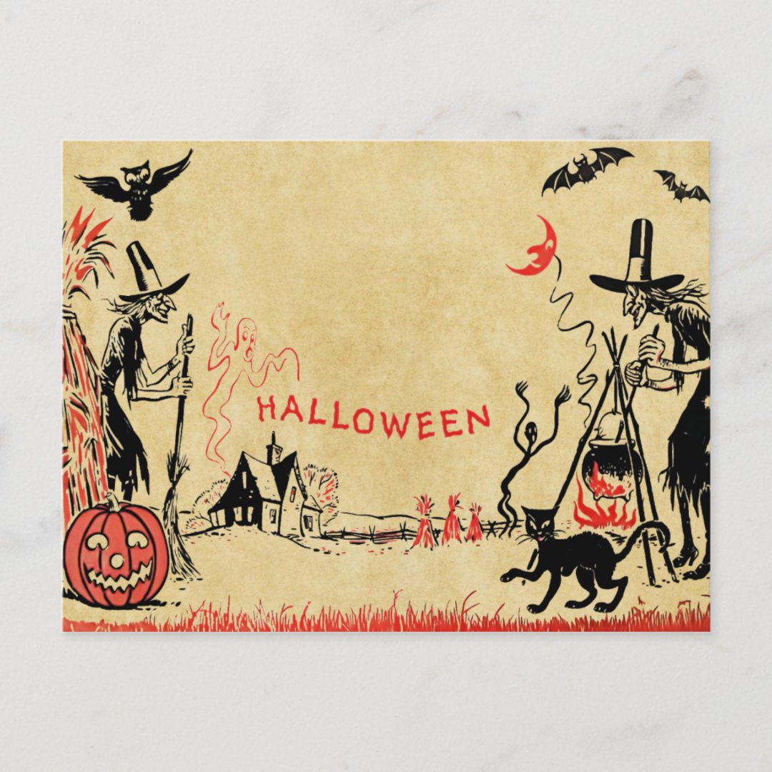 Halloween Witches Postcard | Zazzle