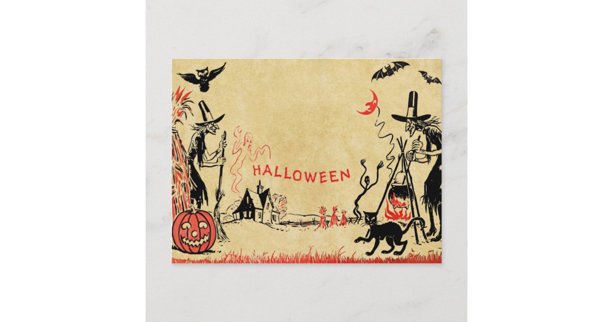 Halloween Witches Postcard | Zazzle