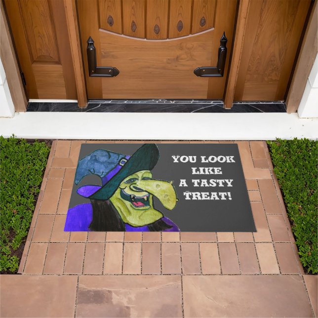 HALLOWEEN WITCHES TASTY TREAT  DOORMAT (Outdoor)