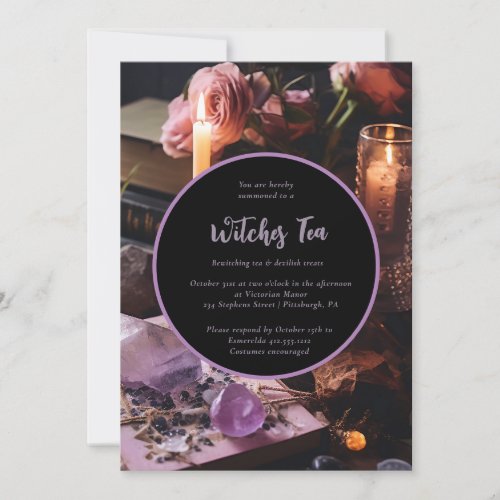 Halloween Witches Tea Party Invitation 