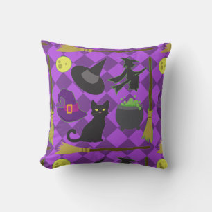 Halloween Witches Throw Pillow