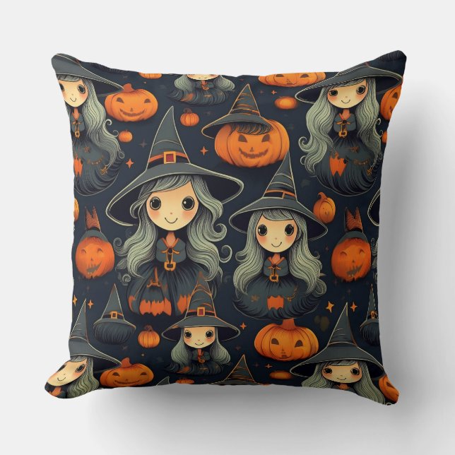 Halloween witches throw pillow (Front)