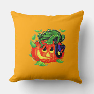 Halloween Witches Toad Throw Pillow