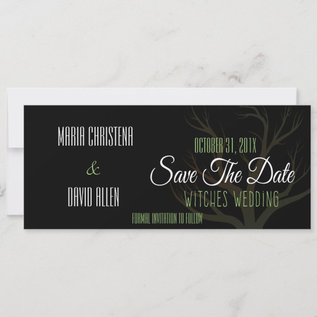 Halloween Witches Wedding Save The Date (Front)
