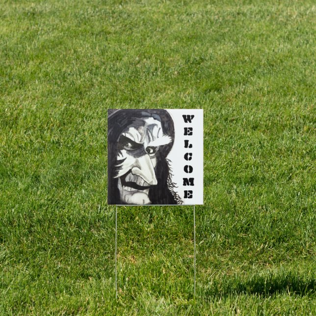 HALLOWEEN WITCHES WELCOME Yard Sign (Insitu)