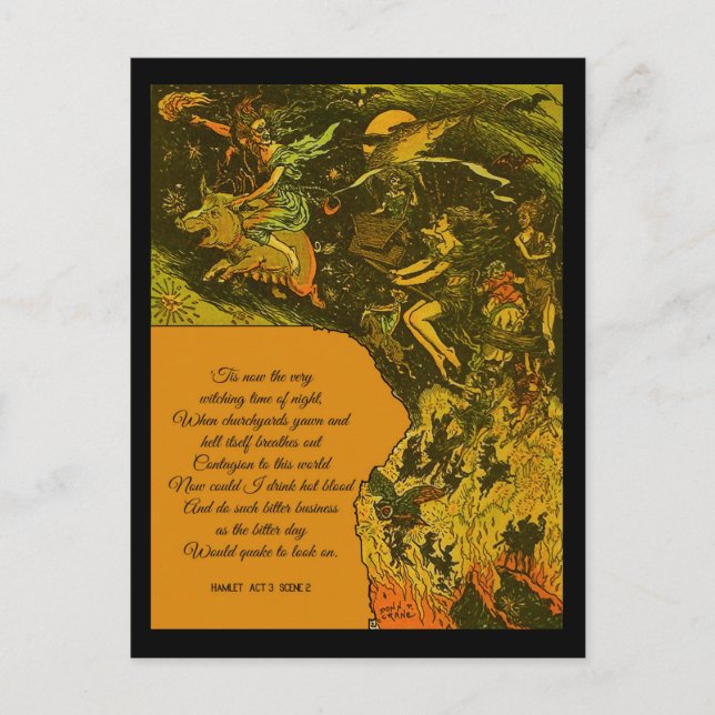 Halloween Witching Time Postcard (Front)