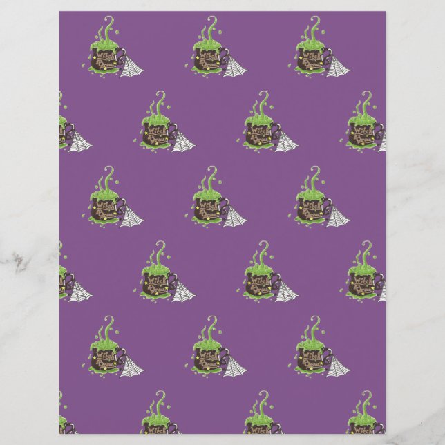 Halloween witch's brew purple scrapbook paper (Front)