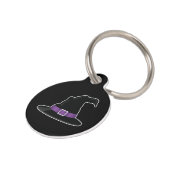 Halloween Witch's Hat With Purple Details Pet ID Tag (Side)