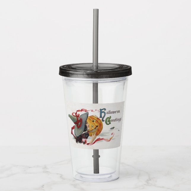 Halloween Witch's Kiss: Magic Jack o Lantern Acrylic Tumbler (Front)