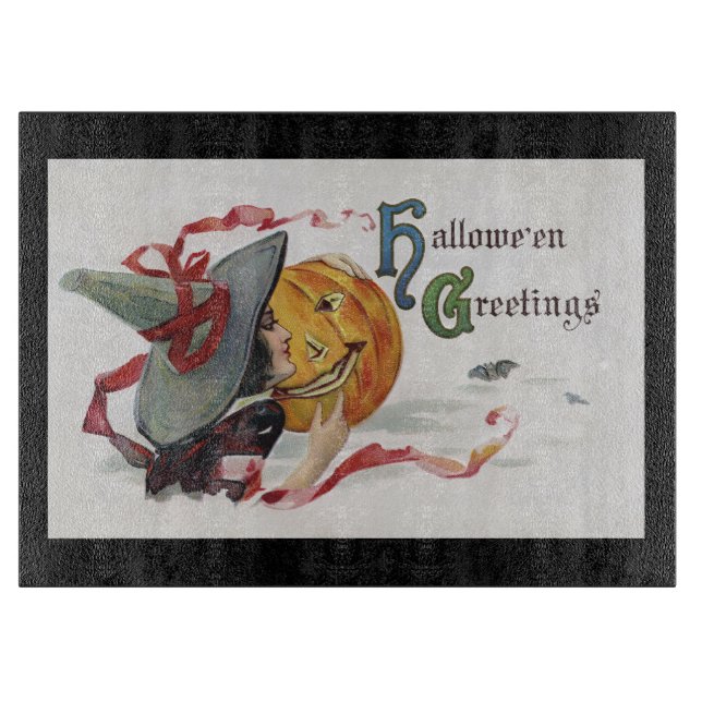 Halloween Witch's Kiss: Magic Jack o Lantern Cutting Board (Front)