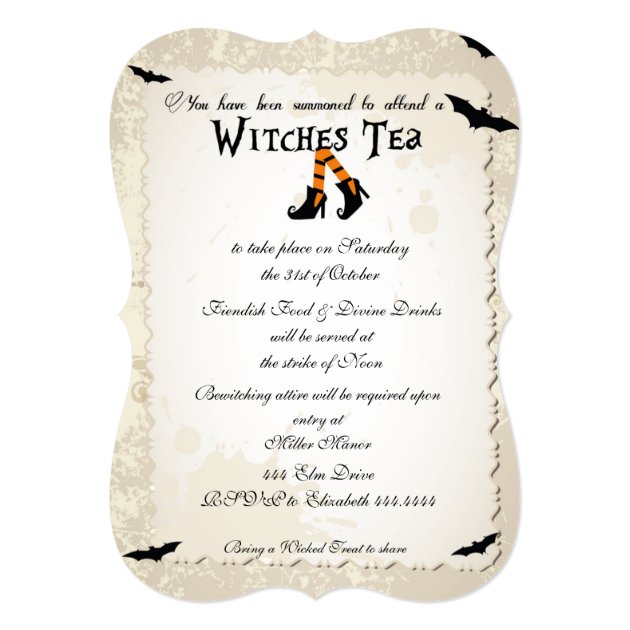 Halloween Witchs' Tea Party Invitation