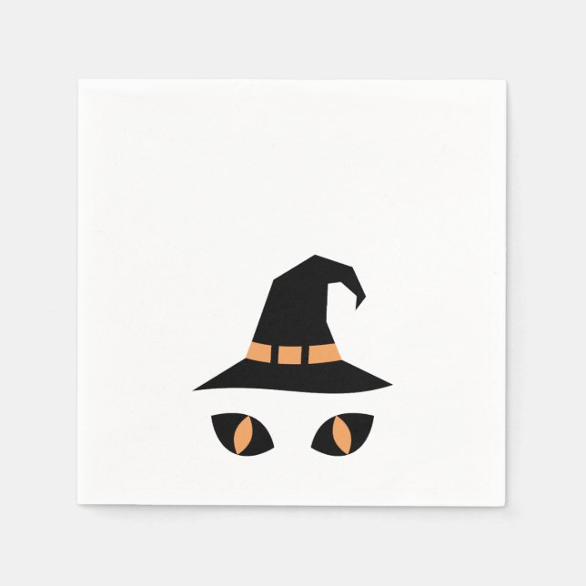 Halloween witchy cat napkins (Front)