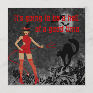 Halloween Witchy Devil Girl Invitation