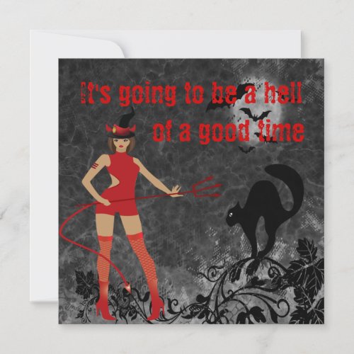 Halloween Witchy Devil Girl Invitation