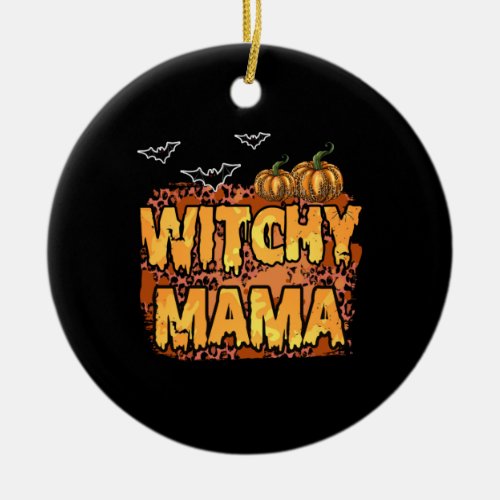 Halloween Witchy Mama Birthday Ceramic Ornament