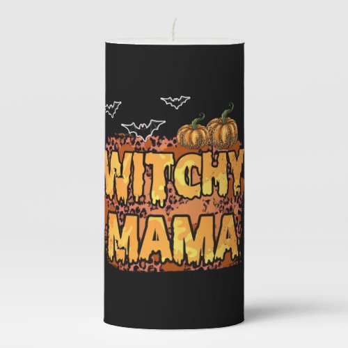 Halloween Witchy Mama Birthday Pillar Candle