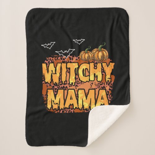 Halloween Witchy Mama Birthday Sherpa Blanket