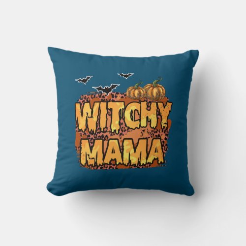 Halloween Witchy Mama Birthday Throw Pillow