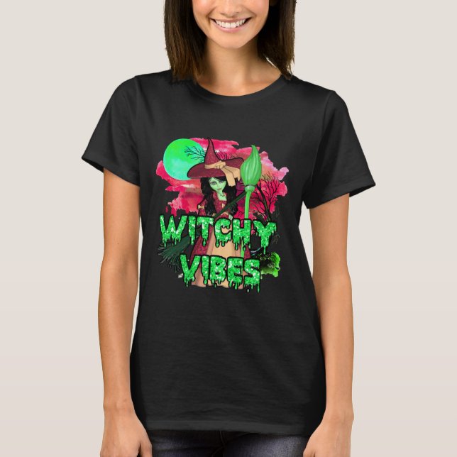Halloween Witchy Vibes T-Shirt (Front)