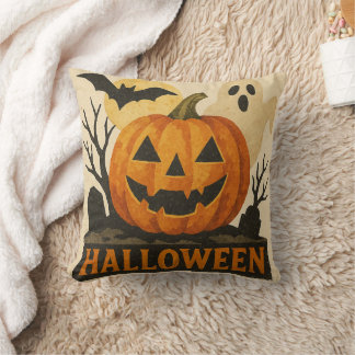 Halloween with a sensual collage technique throw pillow