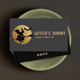 Halloween With , Bat and Moon Business Card