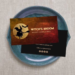 Halloween With , Bat and Moon Business Card