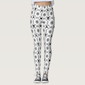 Halloween with black sculls leggings