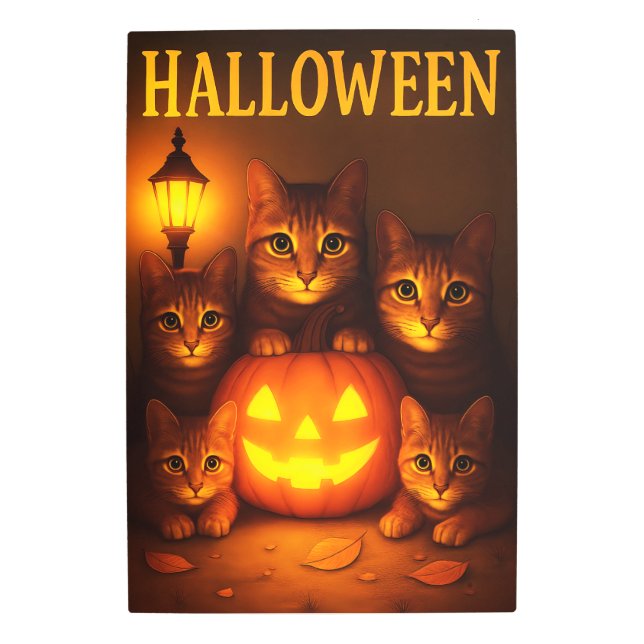 Halloween with Cat Orange Digital Art (Front)
