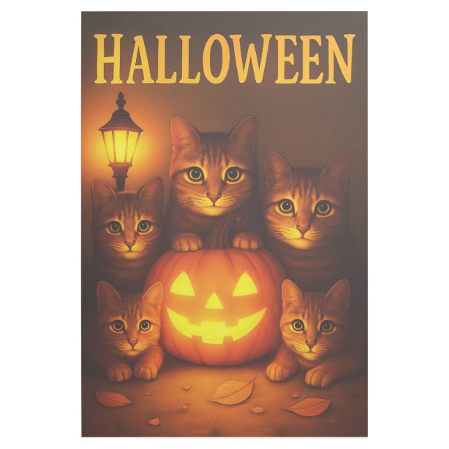 Halloween with Cat Orange Digital Art (Front)