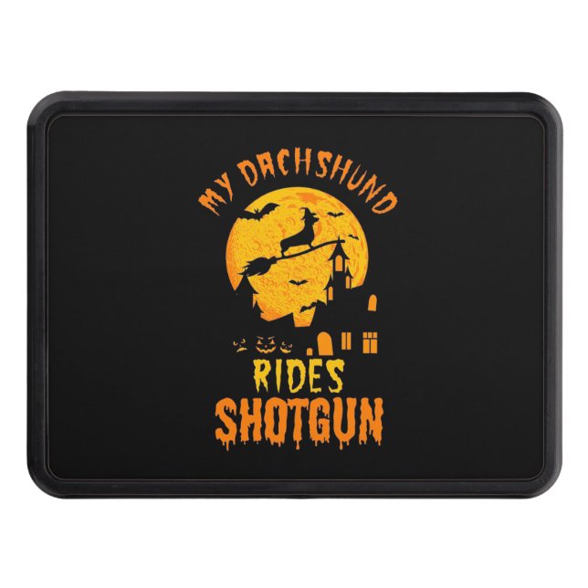 Halloween With My Dachshund Hitch Cover (Front)