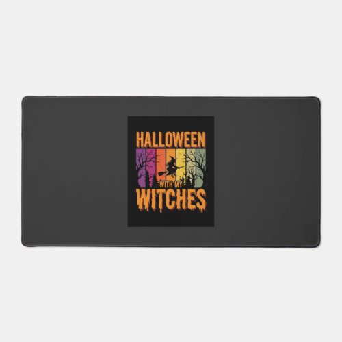 Halloween With My Witches Retro Sunset Desk Mat