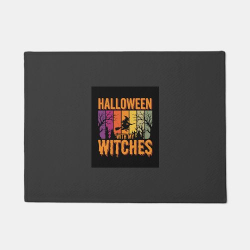 Halloween With My Witches Retro Sunset Doormat