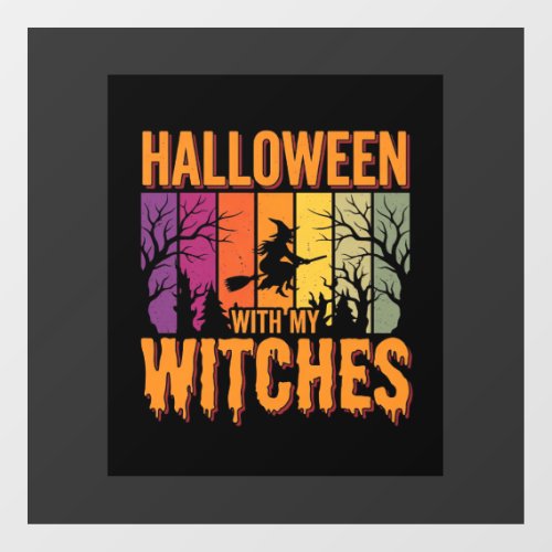 Halloween With My Witches Retro Sunset Window Cling