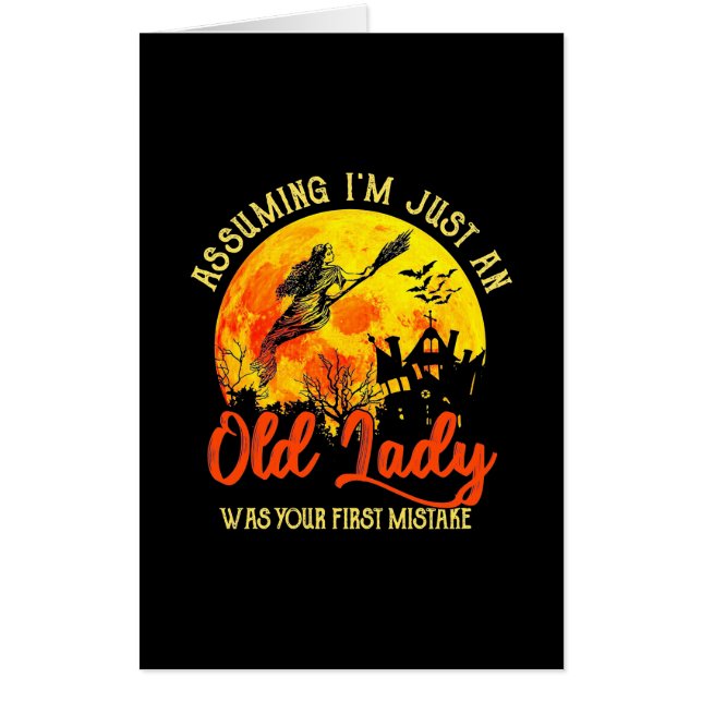 Halloween With Old Lady Card (Front)