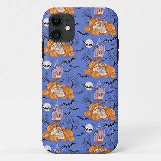 Halloween with pumpkins, bats, skull, iphone case